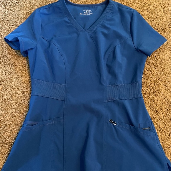 Cherokee infinity royal blue scrub top - Picture 2 of 2